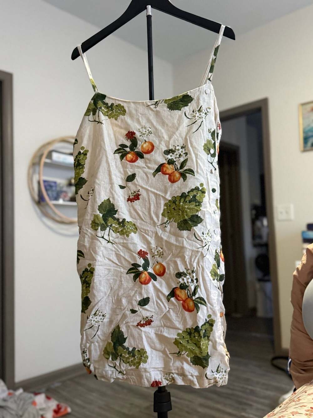 Abercrombie & Fitch Fruit Print Linen Dress skort Size LT